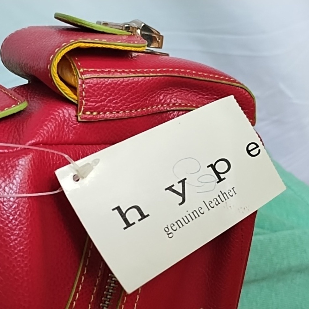 Hype Red Leather Shoulder Bag - Picture 8 of 13